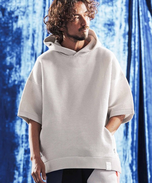 ANGENEHM（アンゲネーム） パーカー mpa4080- Sheer Mesh Airy Knit