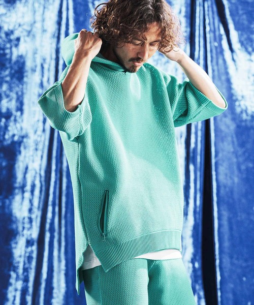 ANGENEHM（アンゲネーム） パーカー mpa4080- Sheer Mesh Airy Knit