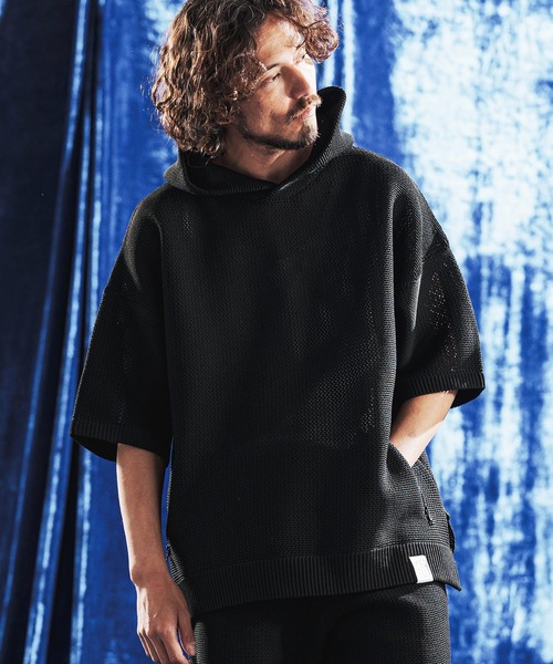 ANGENEHM（アンゲネーム） パーカー mpa4080- Sheer Mesh Airy Knit