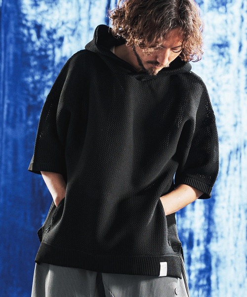ANGENEHM（アンゲネーム） パーカー mpa4080- Sheer Mesh Airy Knit