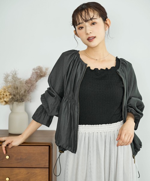 「mil」 ブルゾン ONESIZE ダークブラウン レディース_画像7