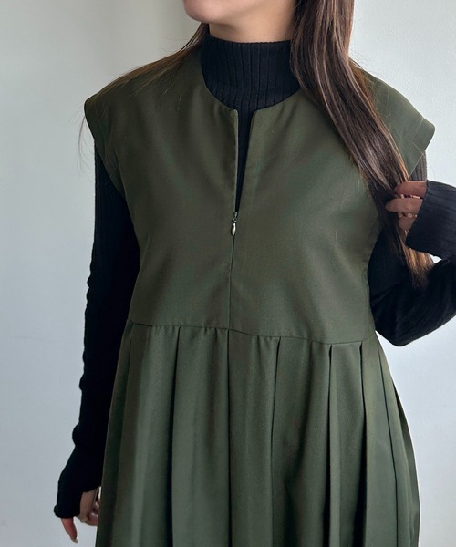 「apres jour mignon」 ノースリーブワンピース MEDIUM グレー レディース_画像2
