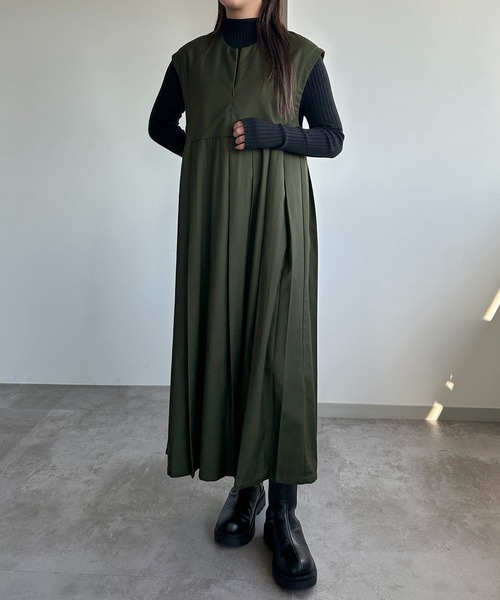 「apres jour mignon」 ノースリーブワンピース MEDIUM グレー レディース_画像4