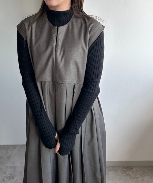 「apres jour mignon」 ノースリーブワンピース MEDIUM グレー レディース_画像9