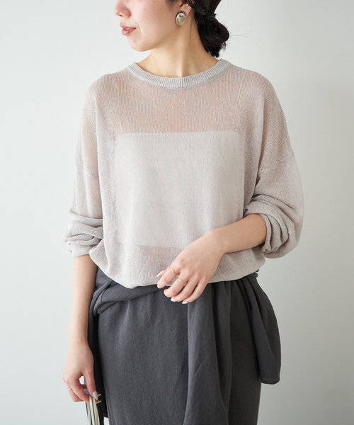 ニット セーター 「追加」Linen/ny long プルオーバー 2 レディースの画像