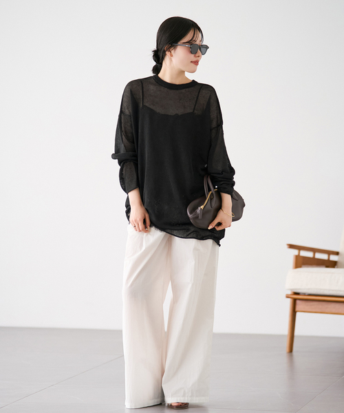ニット セーター 「追加」Linen/ny long プルオーバー 2 レディースの画像