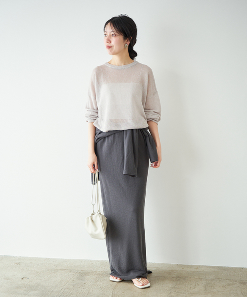ニット セーター 「追加」Linen/ny long プルオーバー 2 レディースの画像
