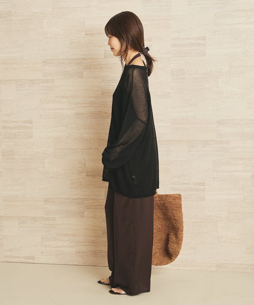 ニット セーター 「追加」Linen/ny long プルオーバー 2 レディースの画像