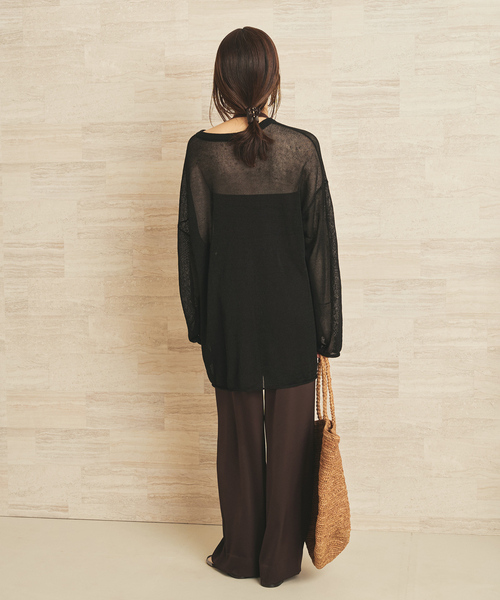 ニット セーター 「追加」Linen/ny long プルオーバー 2 レディースの画像