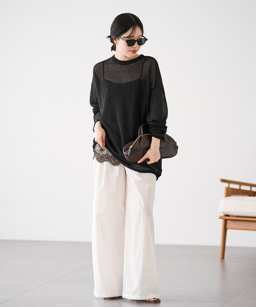 ニット セーター 「追加」Linen/ny long プルオーバー 2 レディースの画像