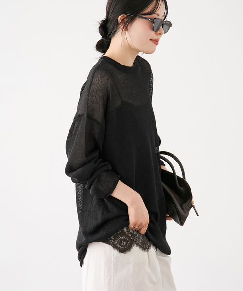 ニット セーター 「追加」Linen/ny long プルオーバー 2 レディースの画像