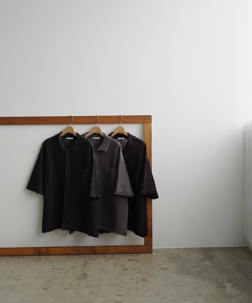 「WYM LIDNM」 半袖ニット M グレー メンズ_画像9