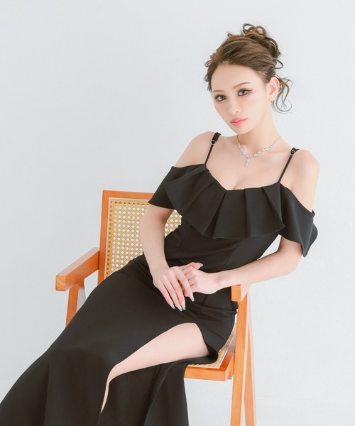 キャバドレス６着 Tika（ティカ） ドレス キャバドレス ロング フレア オフショル キャミ