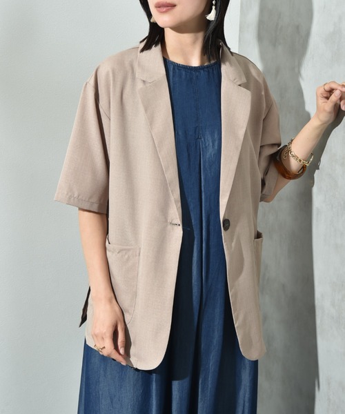 「INTERPLANET」 テーラードジャケット FREE アイボリー レディース_画像3