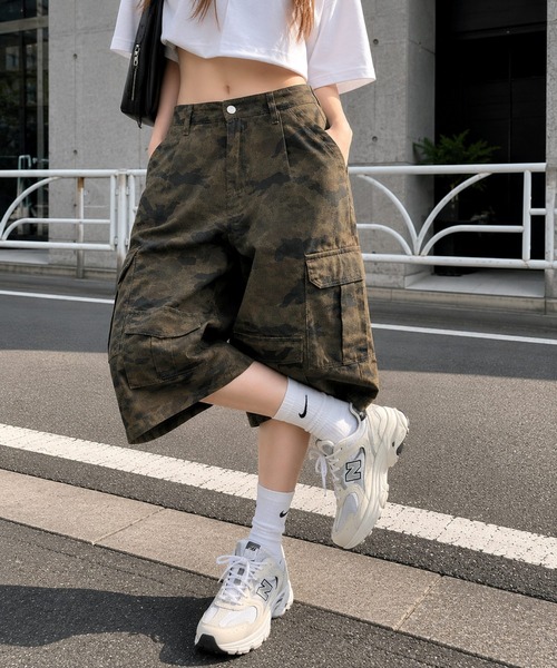 Bling Leads ワイドパンツ ハーフパンツ ジーンズ デニム デニムパンツ