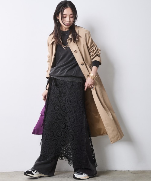 「CHIC STYLE」 スカート 3L ブラック レディース_画像2