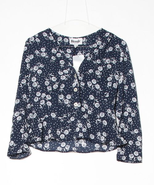 Rouje 花柄長袖ブラウス 36 ネイビー レディース : ZOZOTOWN Yahoo!店 