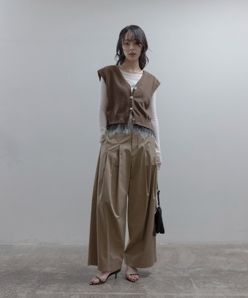 Eimee Law（エイミーロウ） ベスト ジレ レースレイヤードニットベスト
