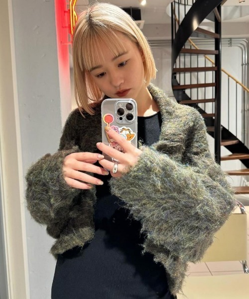 「NOMINE」 ニットカーディガン フリー カーキ レディース_画像9