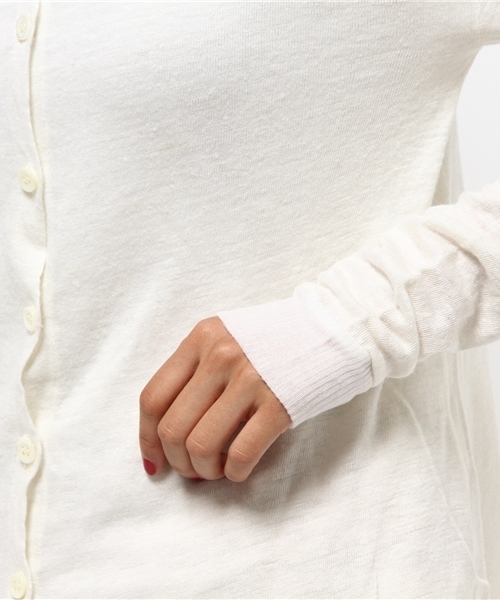 カーディガン 「V::ROOM 」ブイ ルーム/ linen ester jersey  cardigan l/s レディース v::room カーディガン 「V::ROOM 」ブイ ルーム/ linen ester