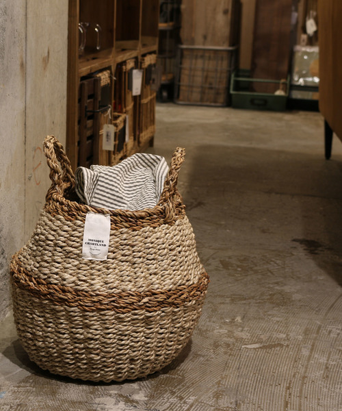 MONIQUE CHARTLAND by GOODY GRAMS 収納 ROPE ROUND BASKET-S ロープ