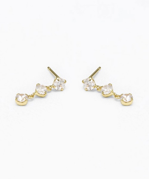 【美品】BLOOM クロス型ピアス K10 BLOOM（アクセサリー） ピアス K10 イエローゴールド