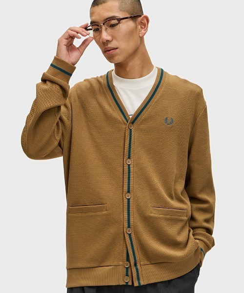 FRED Perry カーディガン！ Fred Perry x Raf Simons チェッカー カーディガン | ブルー