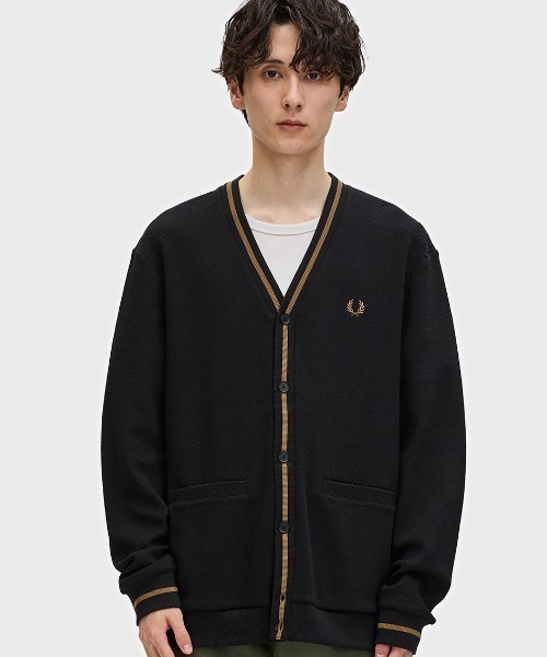 FRED PERRY ブラック カーディガン XL FRED PERRY カーディガン Zip-Through Sweatshirt Cardigan