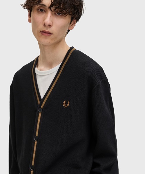 【美品】 FRED PERRY×JOURNAL STANDARD カーディガン FRED PERRY（フレッドペリー） カーディガン Tipped Pique Texture