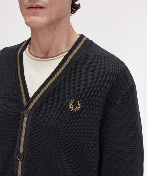 FRED PERRY（フレッドペリー） カーディガン Tipped Pique Texture