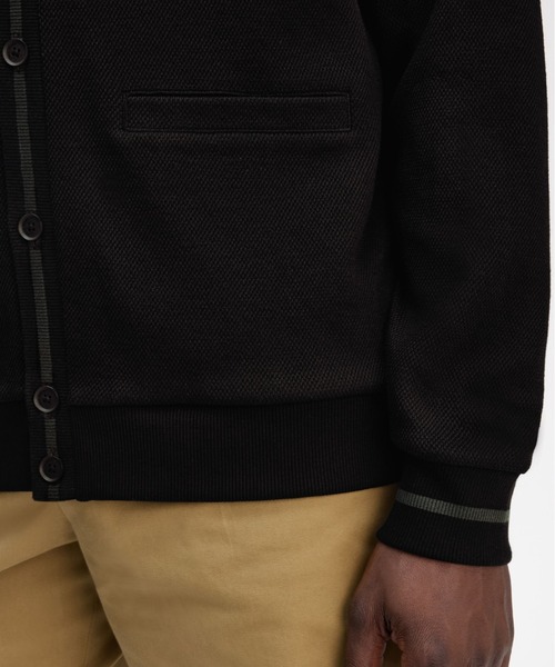 FRED PERRY カーディガン Tipped Pique Texture Cardigan／ピケ