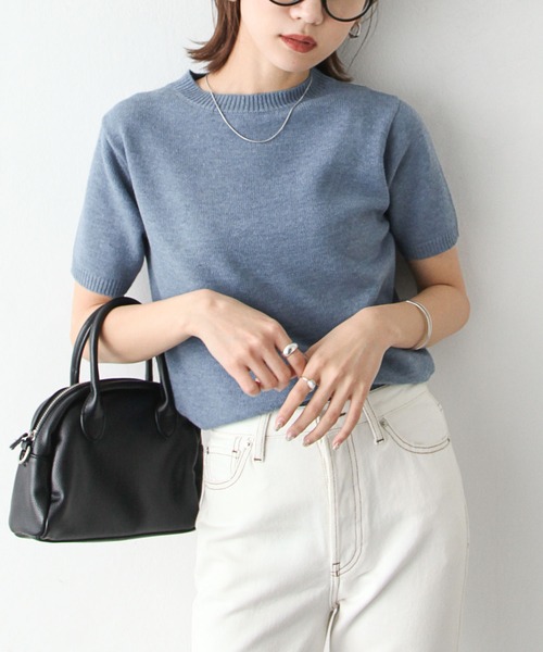 ニット セーター CRASH COMPACT 2PIECE トップス レディース X-girl ニット セーター STRIPED SLEEVE HALF ZIP KNIT TOP