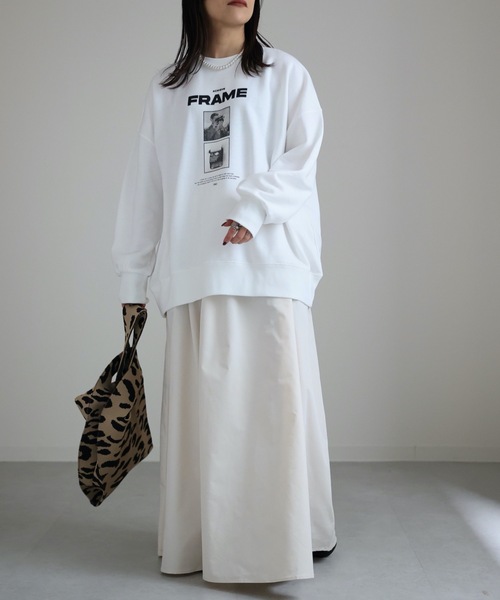 AP STUDIO PRE_ プレ　クロップド　スウェット　プルオーバー　フリー セール】＜at ease＞クロップド スウェット プルオーバー