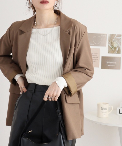 L'Appartement ボートネック Rib Knit リブニット ベージュ L'Appartement（アパルトモン）の「◇ボートネック Rib Knit（）」 - WEAR