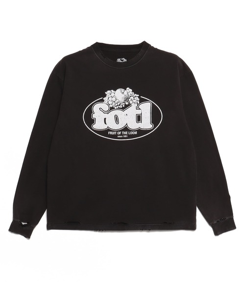 FRUIT OF THE LOOM（フルーツオブザルーム） tシャツ BLACK PRINT L/S