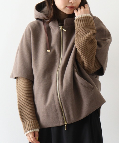 ベスト ジレ 「EGLANTINE」フェイクウールベスト レディース