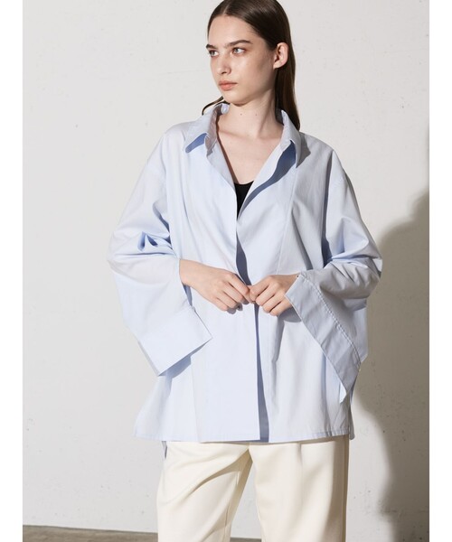 ブラウス シャツ MIDIUMISOLID for Ladies ジャケットライクシャツ レディース MIDIUMISOLID ブラウス シャツ for Ladies ジャケットライク