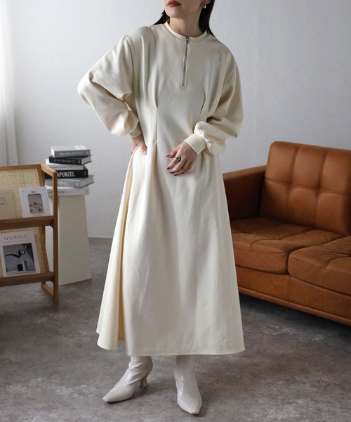 ap retro ワンピース ハーフジップ ポンチワンピース : ZOZOTOWN Yahoo