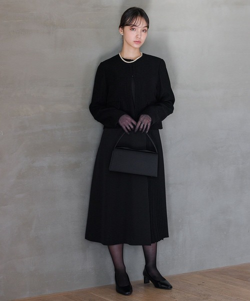 【未使用タグ付き】コトゥー ノーカラージャケット 黒 冠婚葬祭 定価6.5万 M Andemiu ジャケット ノーカラージャケット 「T.P.O/冠婚葬祭