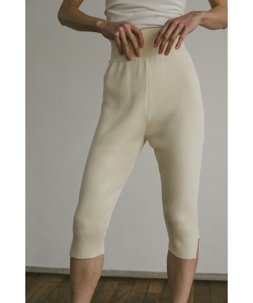 STYLEMIXER パンツ ニットスリットバイカーパンツ レディース