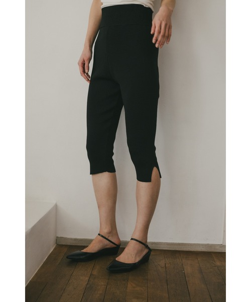 STYLEMIXER パンツ ニットスリットバイカーパンツ レディース