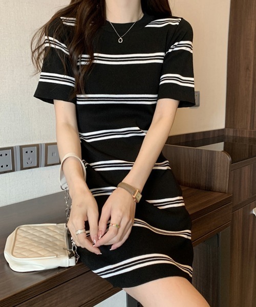 miniministore（ミニミニストア） ワンピース 半袖 サマーニット