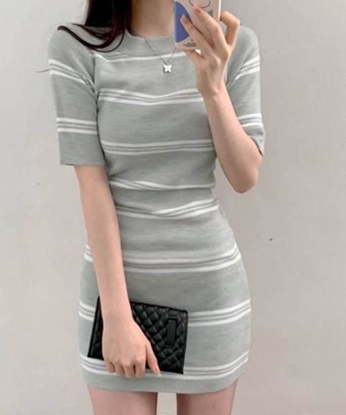 miniministore（ミニミニストア） ワンピース 半袖 サマーニット