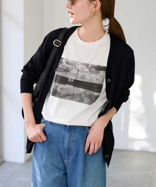tシャツ フォトノースリーブTシャツ レディース Green Parks tシャツ ノースリーブフォトプルオーバー