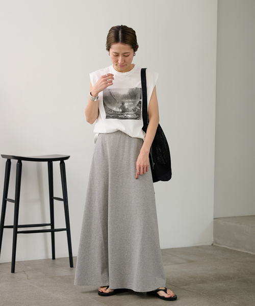tシャツ フォトプリント ノースリーブTシャツ レディース FRAMeWORK tシャツ Tシャツ フォトプリントノースリT レディース