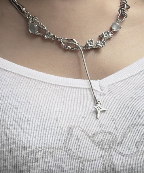 XU ネックレス 「Never mind the XU」stone design necklace