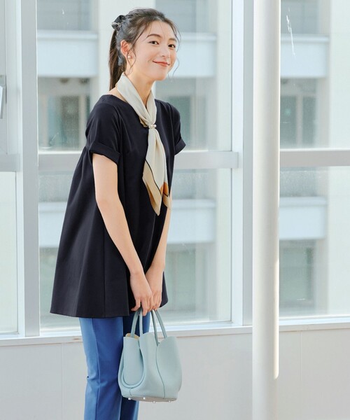 tシャツ 「UVカット・吸水速乾」 “きれい見え” バックフレアチュニック レディース Tiaclasse tシャツ 「UVカット・吸水速乾」 “きれい見え” バック