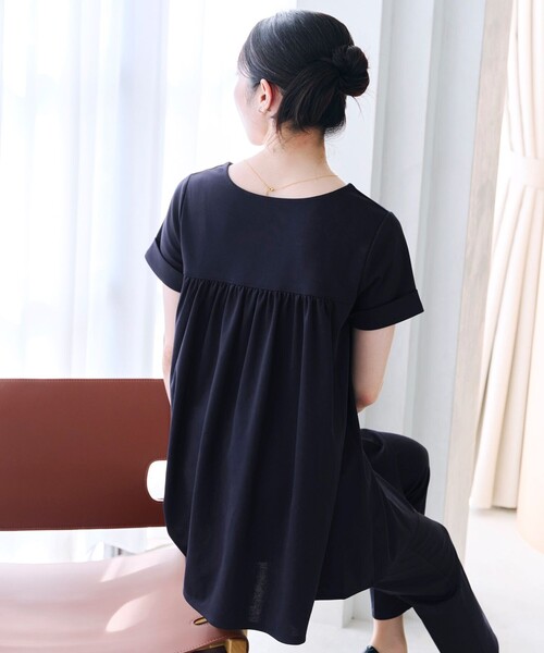 tシャツ 「UVカット・吸水速乾」 “きれい見え” バックフレアチュニック レディース UVカット・吸水速乾】 “きれい見え” バックフレアチュニック（T