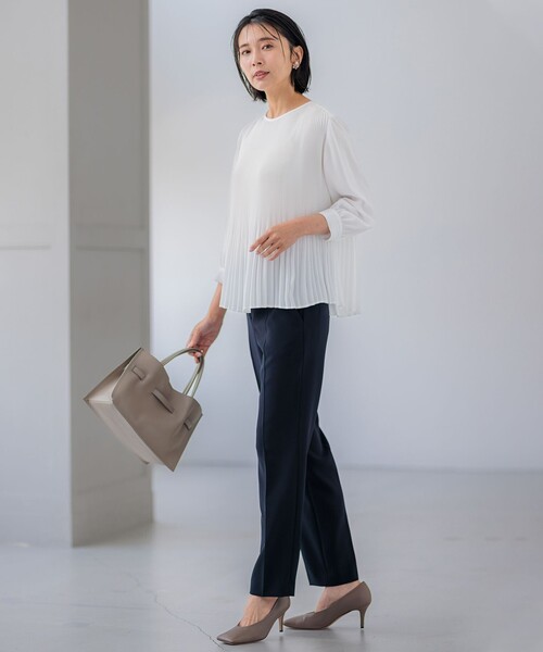 未使用級✨アディアム 23SS Ellsworth Top プリーツ ブラウス 23区（ニジュウサンク） ブラウス シャツ 「洗える」ライトバック