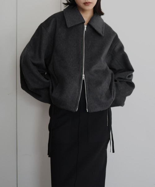 nonnative 短丈　ブラック　ブルゾン hellam ブルゾン アウター フェイクビーバー ショート丈Wジップ